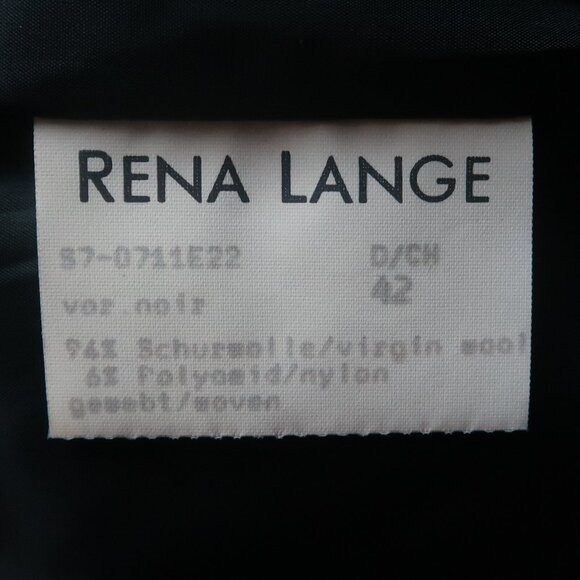 Rena Lange Black Virgin Wool Pinstripe Tailored Blazer Jacket Size 42 EU 10 US - Picture 5 of 8